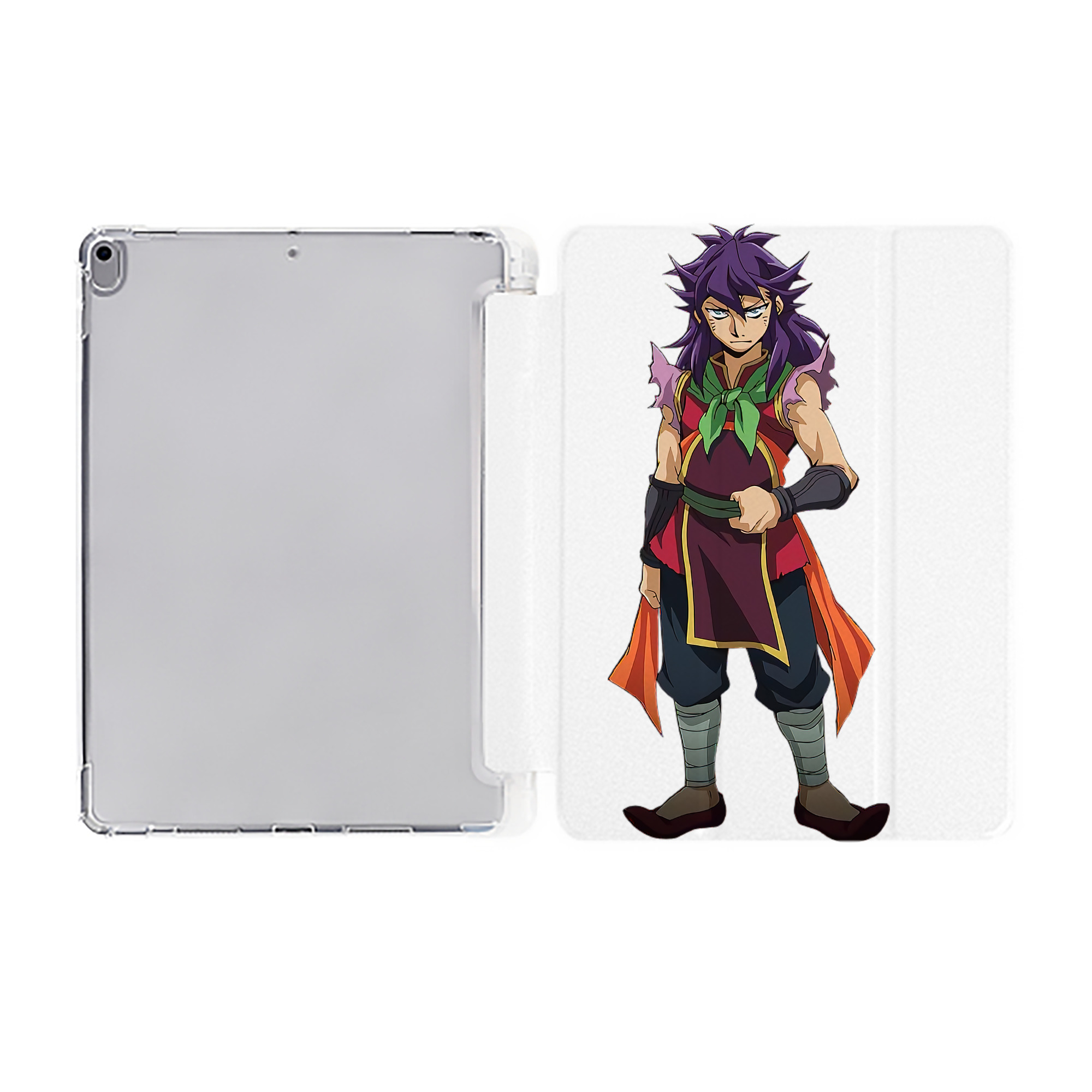 （画像用） 遊☆戯☆王 Yu-Gi-Oh! IPad ケース ペン収納付き 三つ折りスタンド PUレザー×シリコン 対応機種9.5/10.5/10.9インチ